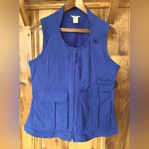Duluth Trading Co. Heirloom Gardening Travel Cargo Work Blue Vest S (fits M) EUC